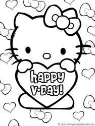 Hello kitty valentines coloring pages â printable treats