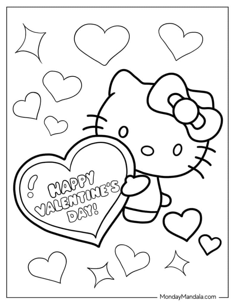 Hello kitty coloring pages free pdf printables