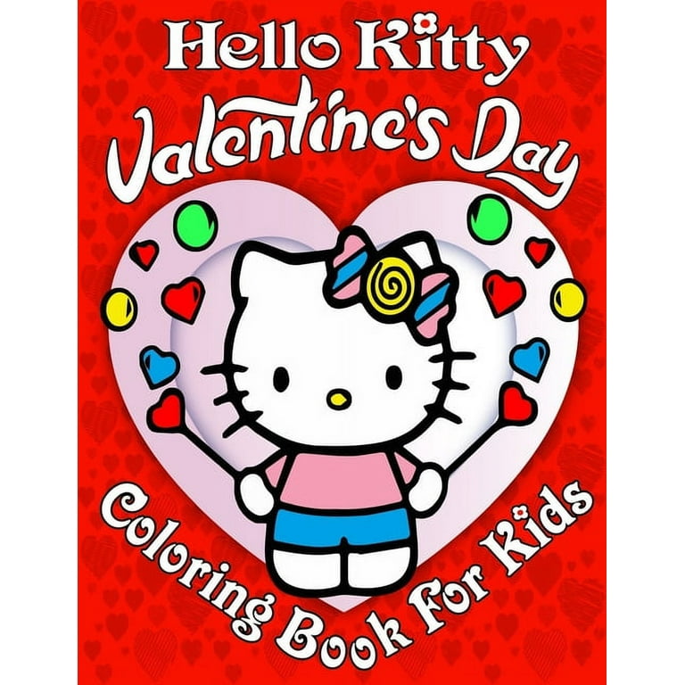 Hello kitty valentines day coloring book for kids simple valentines day relaxing fun coloring pages for cute lovers paperback