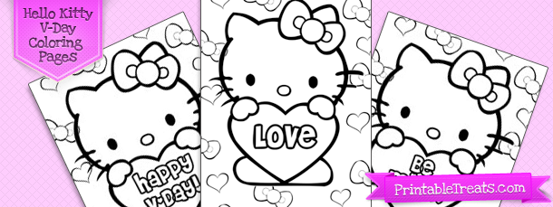 Hello kitty valentines coloring pages â printable treats