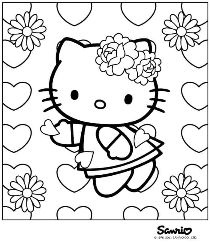 Spread the love with hello kitty valentine coloring pages