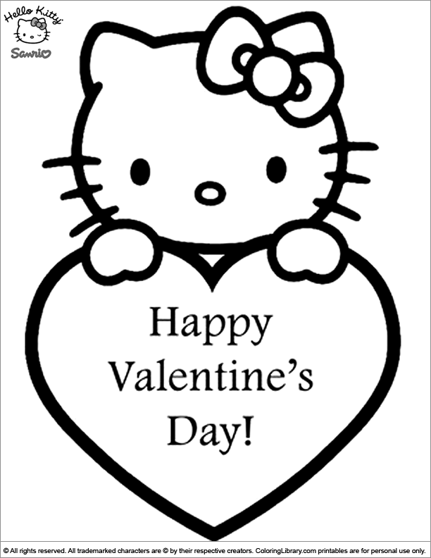 Hello kitty coloring page hello kitty colouring pages valentines day coloring page hello kitty coloring