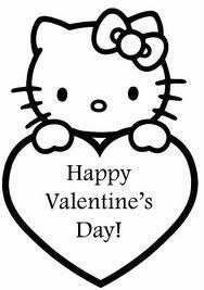 Hello kitty valentines day coloring page by hello