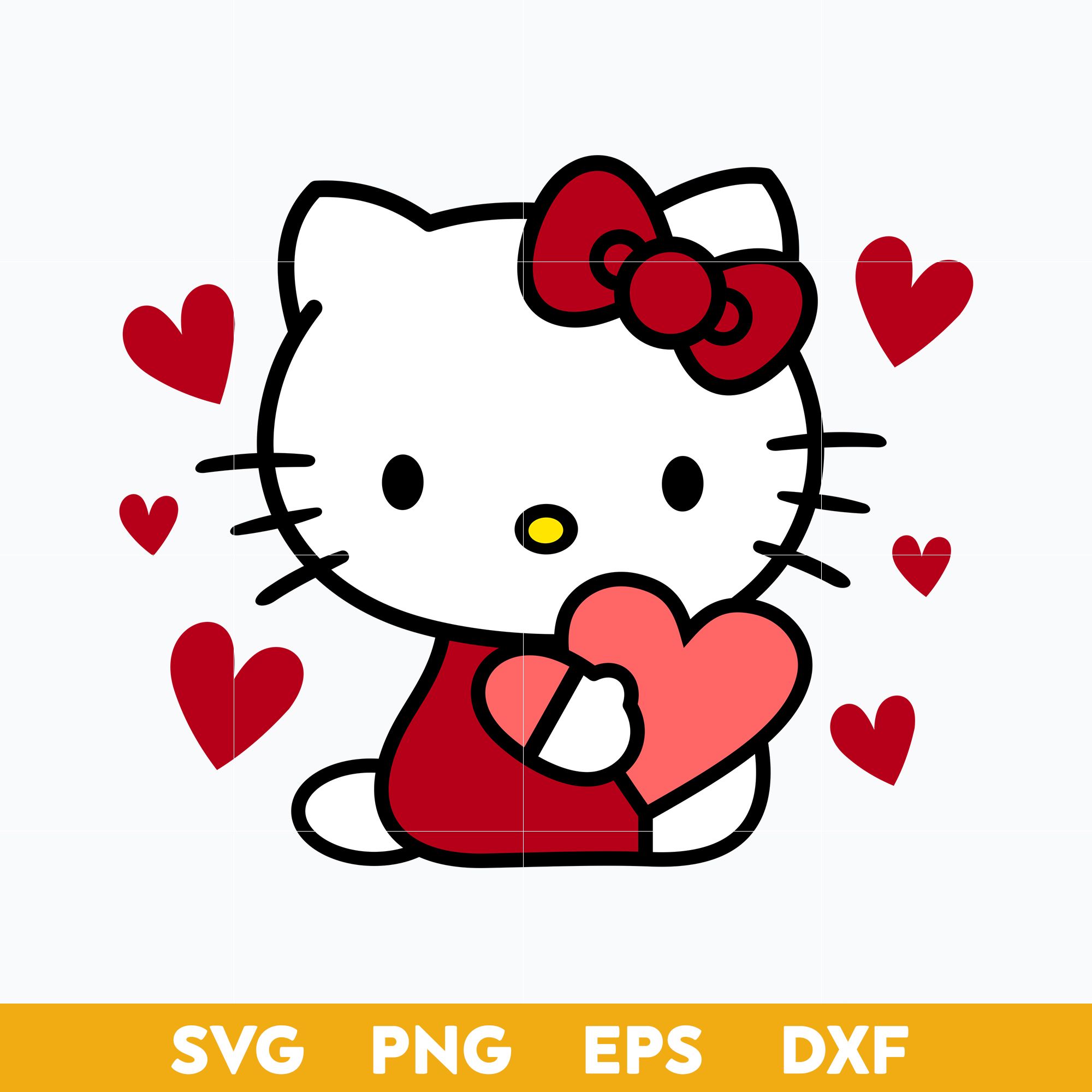 Hello kitty heart love svg hello kitty valentine svg valen