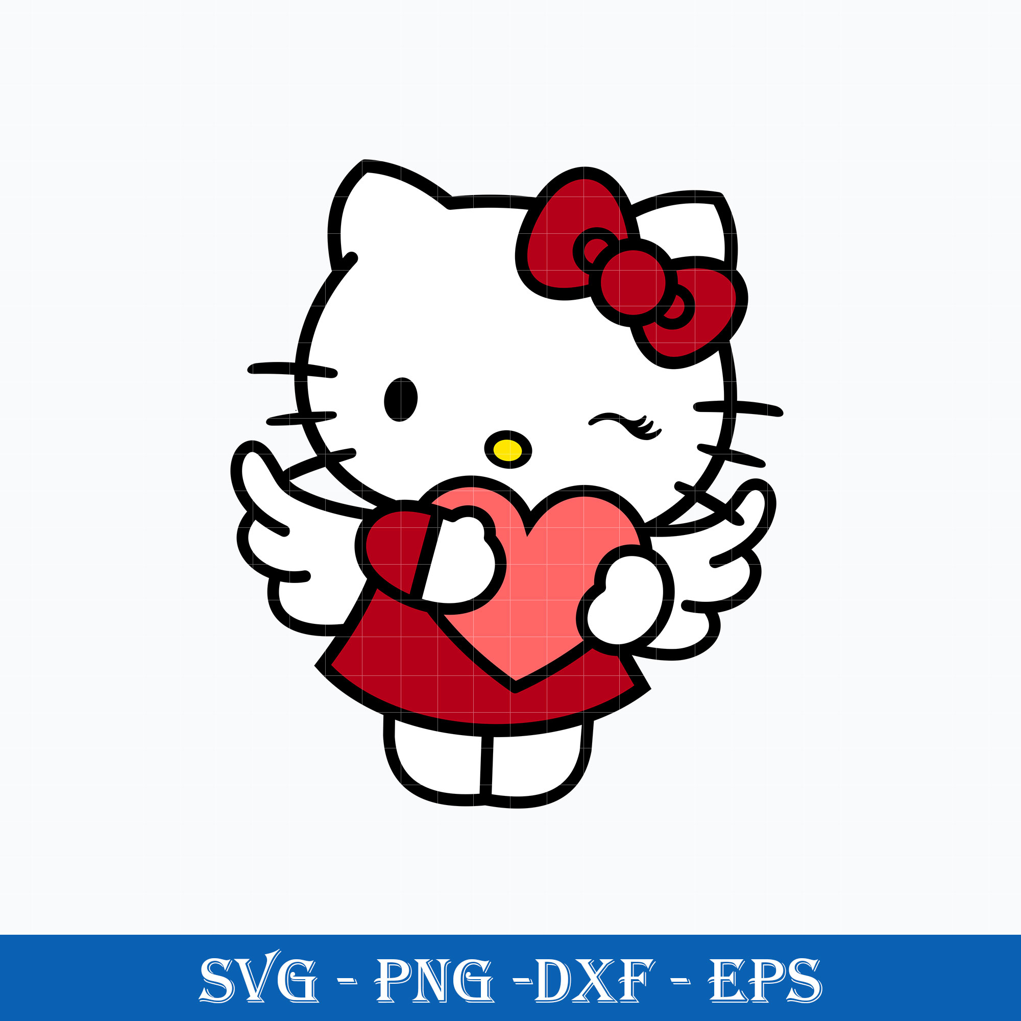 Hello kiity cupid svg kitty valentine svg hello kitty svg