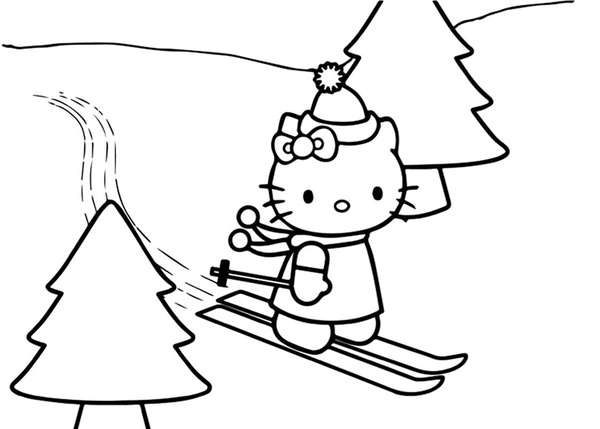 Ðï hello kitty skiing winter