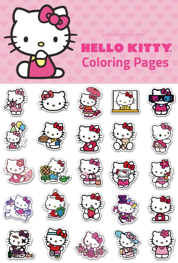 Printable hello kitty coloring pages updated