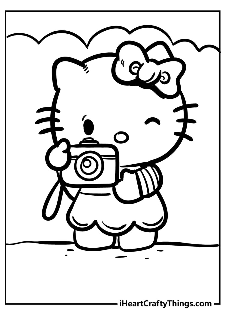 Hello kitty coloring pages free printables