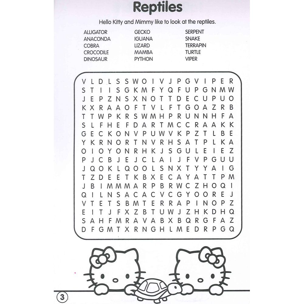 Hello kitty wordsearch puzzle pad by alligator books limited wordsearch books at the works hello kitty pictures hello kitty hello kitty printables