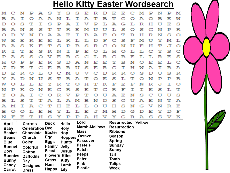 Hello kitty easter wordsearch hello kitty christmas hello kitty hello kitty printables