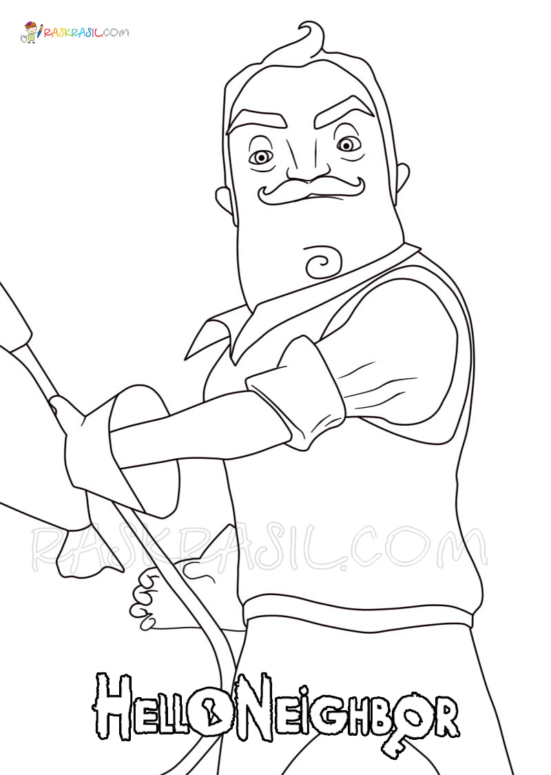 Hello neighbor coloring pages new images free printable