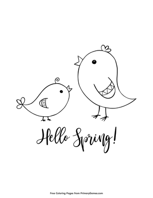 Hello spring coloring page â free printable pdf from