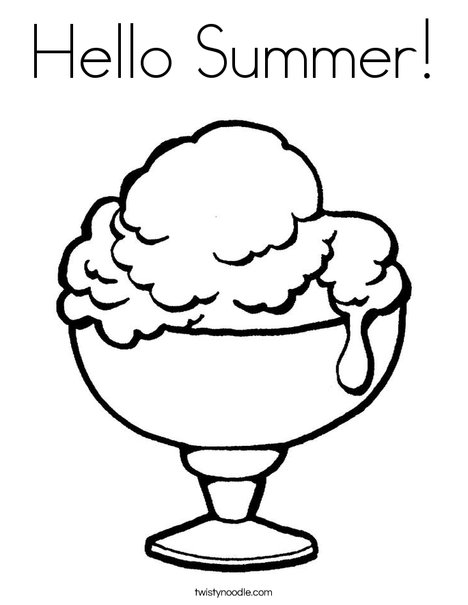 Hello summer coloring page