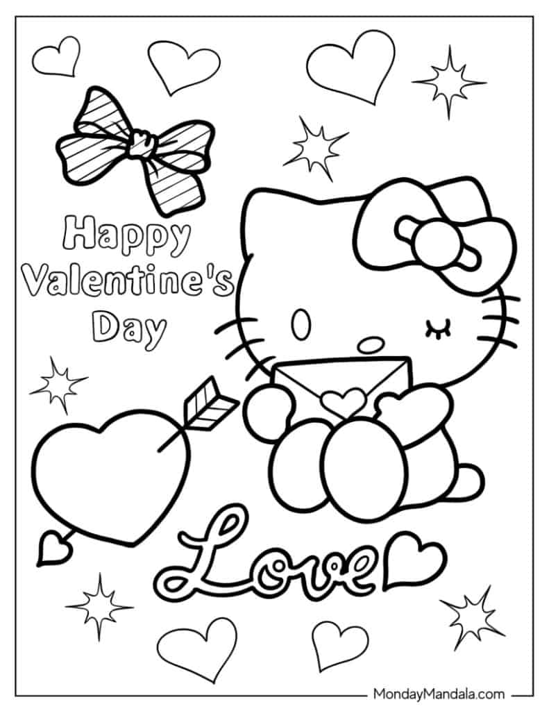 Hello kitty coloring pages free pdf printables