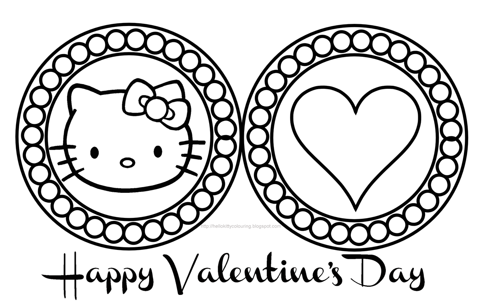 Fun hello kitty valentines day coloring pages