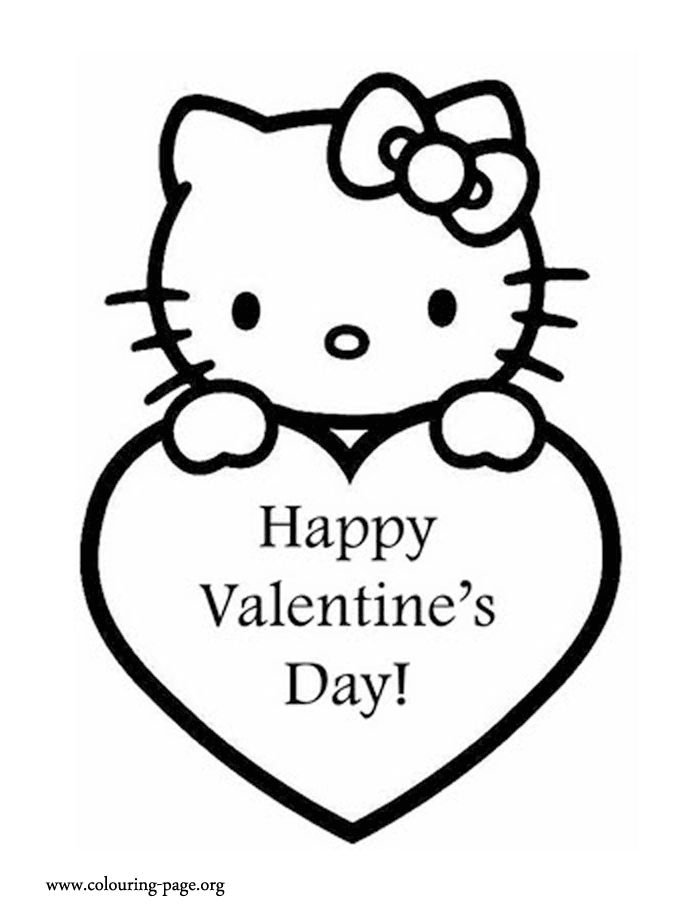 In this beautiful picture hello kitty is holding on a valentines heart e check â hello kitty colouring pages hello kitty coloring valentine coloring pages