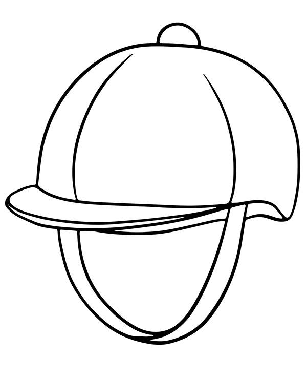 Horse equestrian helmet coloring page