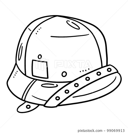 Military helmet isolated coloring page for kids