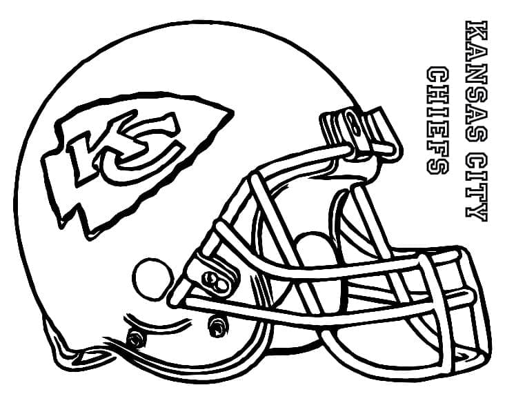 Kansas city chiefs helmet image coloring page