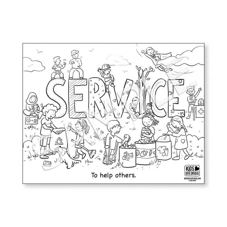 Service life skills coloring sheet â kids love life skills