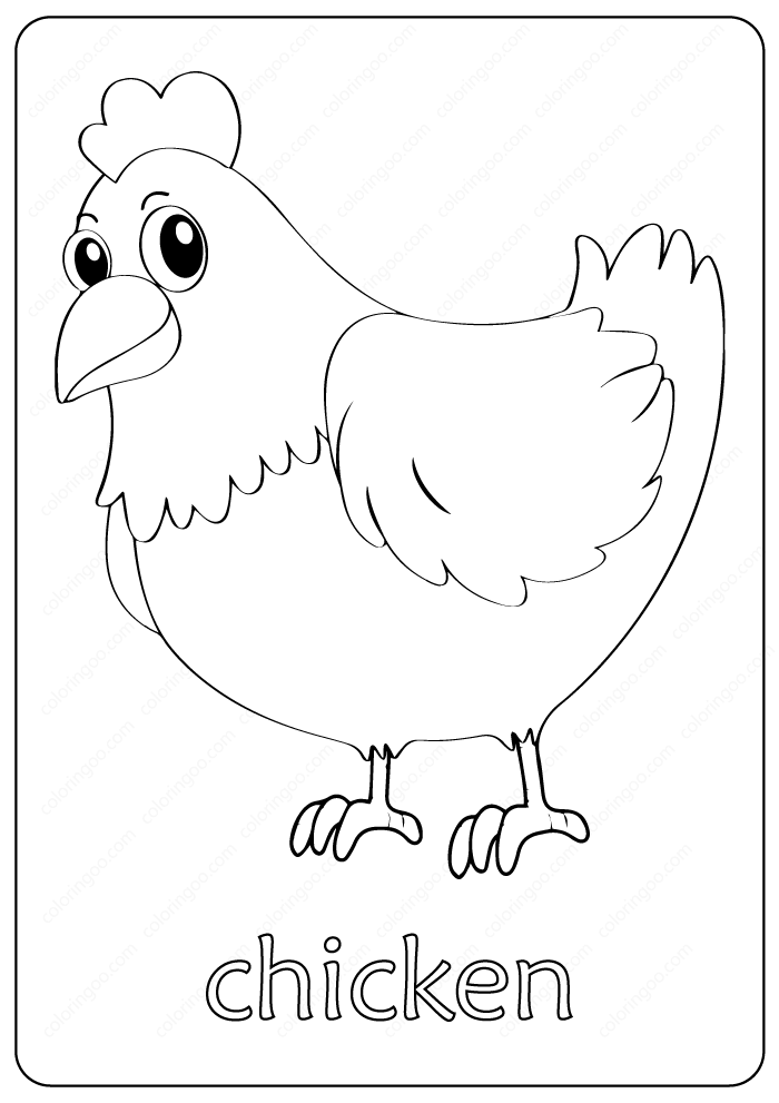 Free printable cute chicken coloring pages