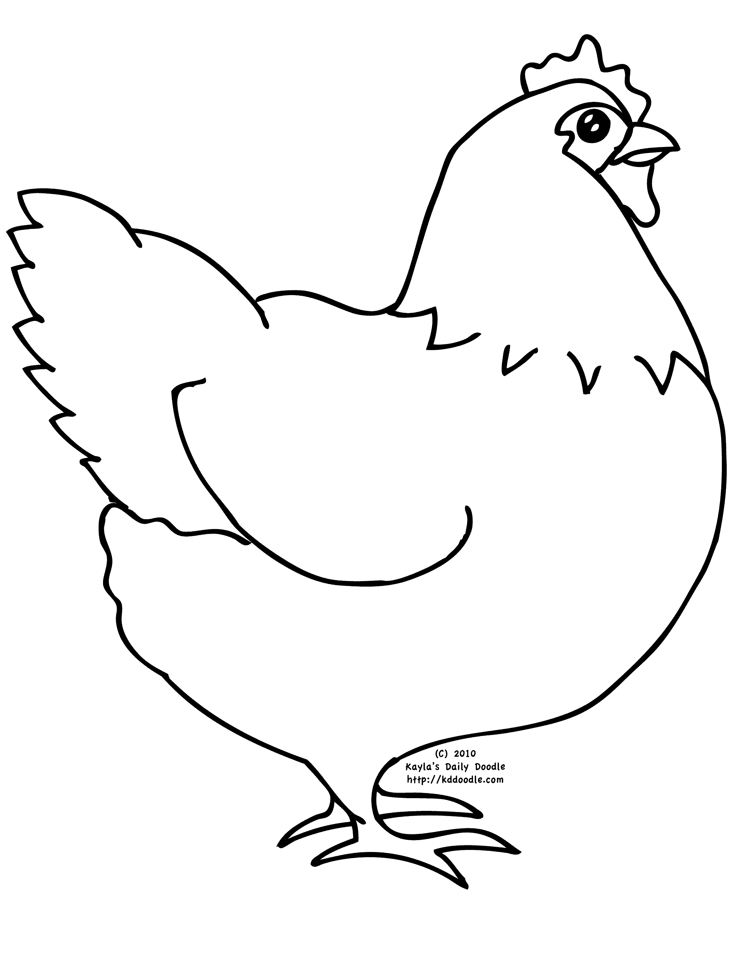 Free printable coloring page featuring a chicken hen chickens stuff hens chicken coloring chicken coloring pages chicken drawing