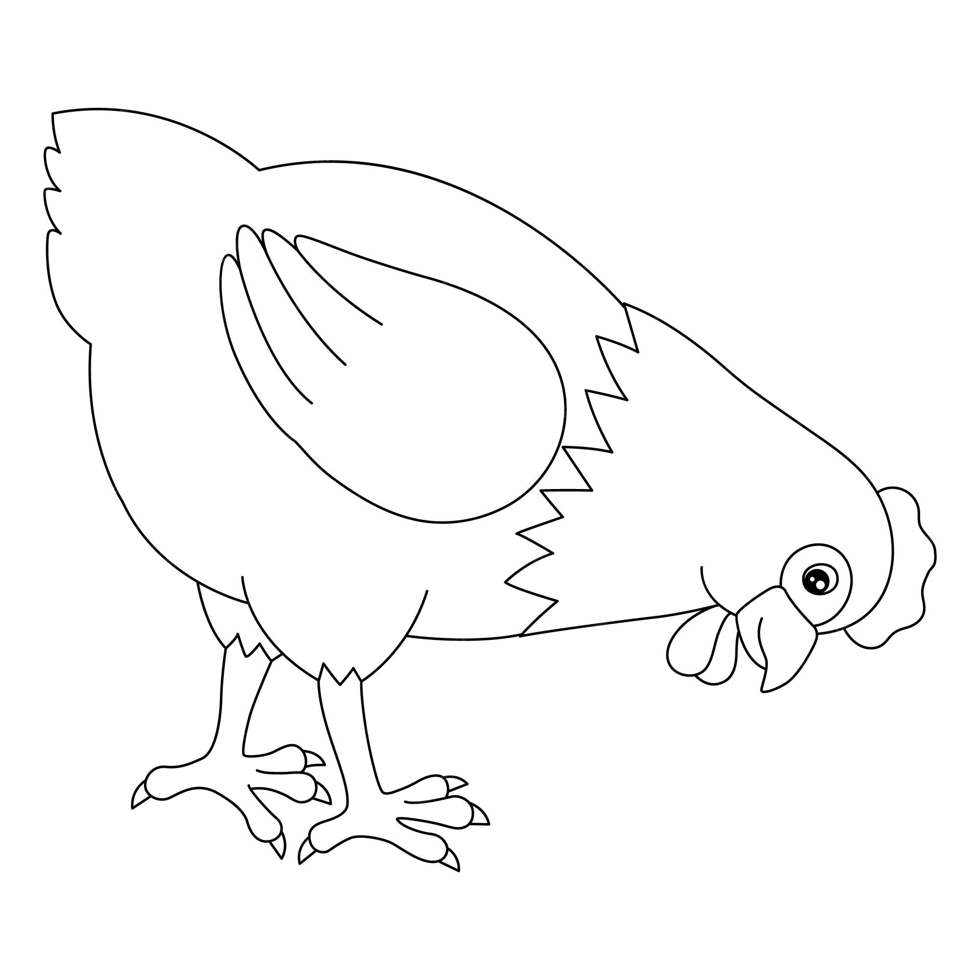 Premium vector a cute and funny coloring page of a chicken provides hours of coloring fun for children to color this page is very easy suitable for little kids and toddlers