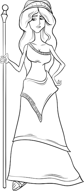 Premium vector greek goddess hera coloring page