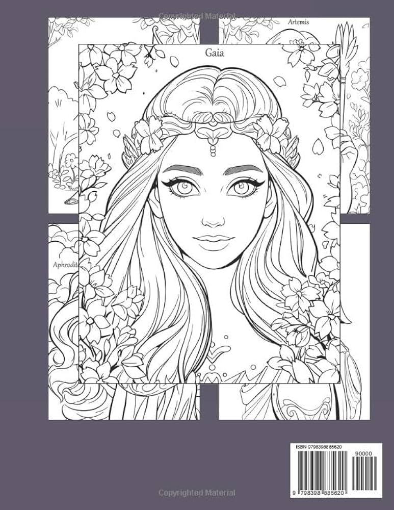 Greek mythology goddesses coloring book for kids learn about mythology with beautiful illustrations of powerful and enchanting goddess coloring pages fun relaxation anaya macias books