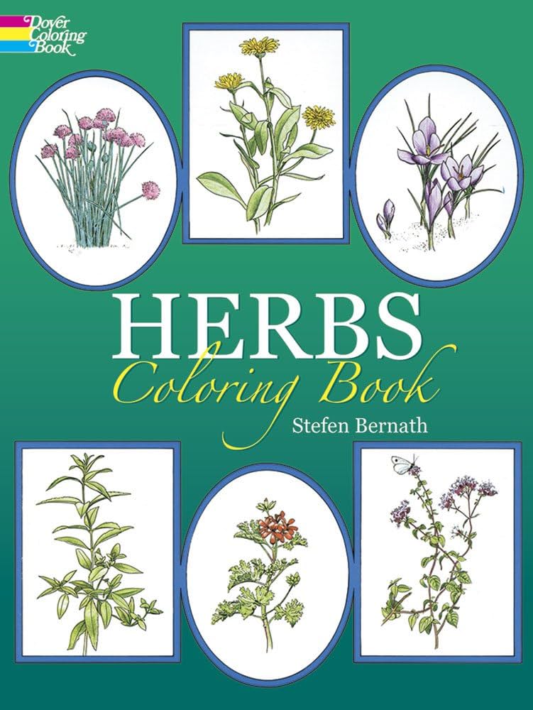 Herbs coloring book dover nature coloring book stefen bernath books