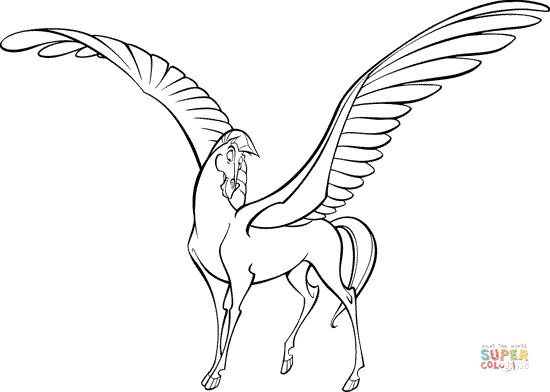 Pegasus from disney hercules coloring page free printable coloring pages