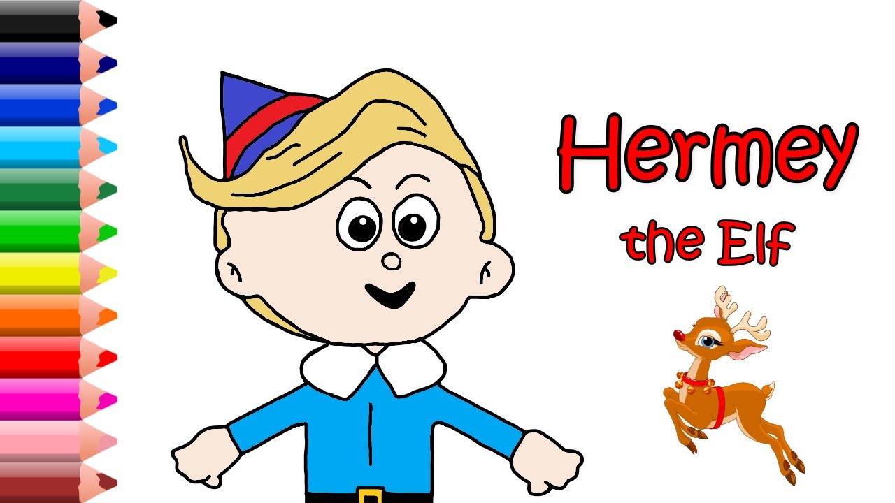 How to draw hermey the misfit elf from rudolph the red