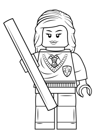 Lego hermione granger coloring page free printable coloring pages