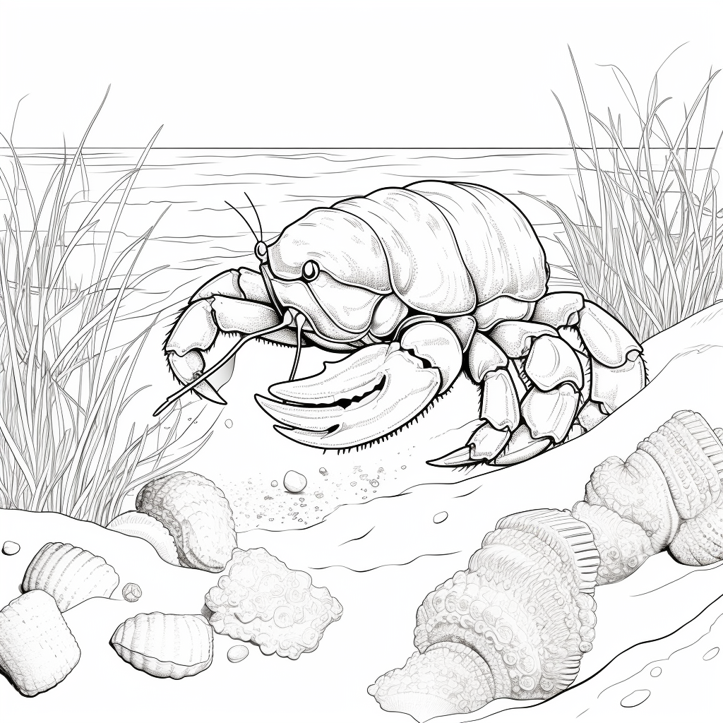 Hermit crab coloring page