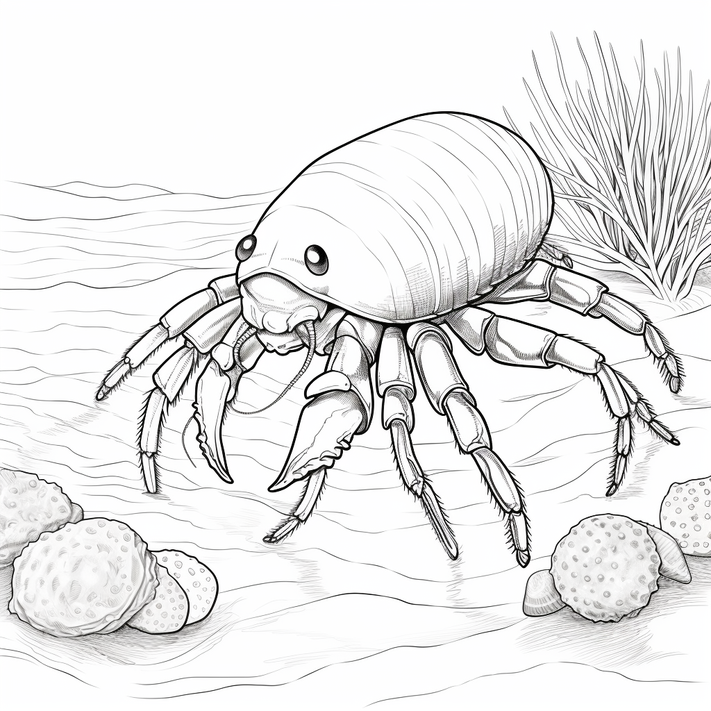 Hermit crab coloring page