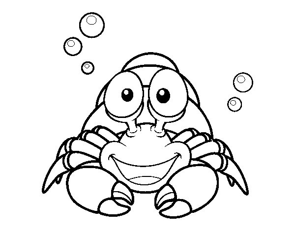 Hermit crustacean coloring page