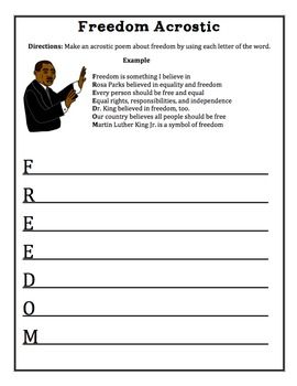 Acrostic poem templates for martin luther king day mlk acrostic acrostic poem poem template