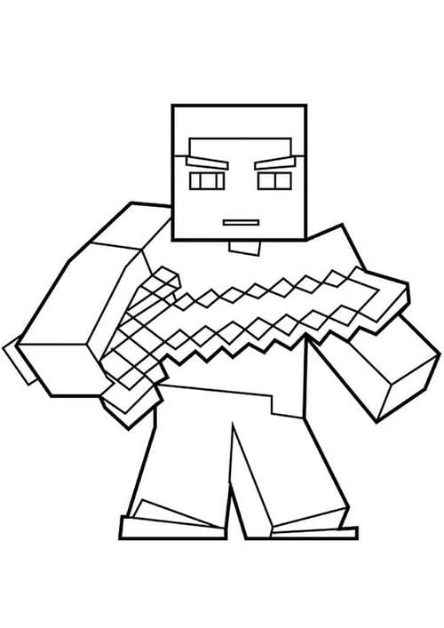 Minecraft coloring pages herobrine