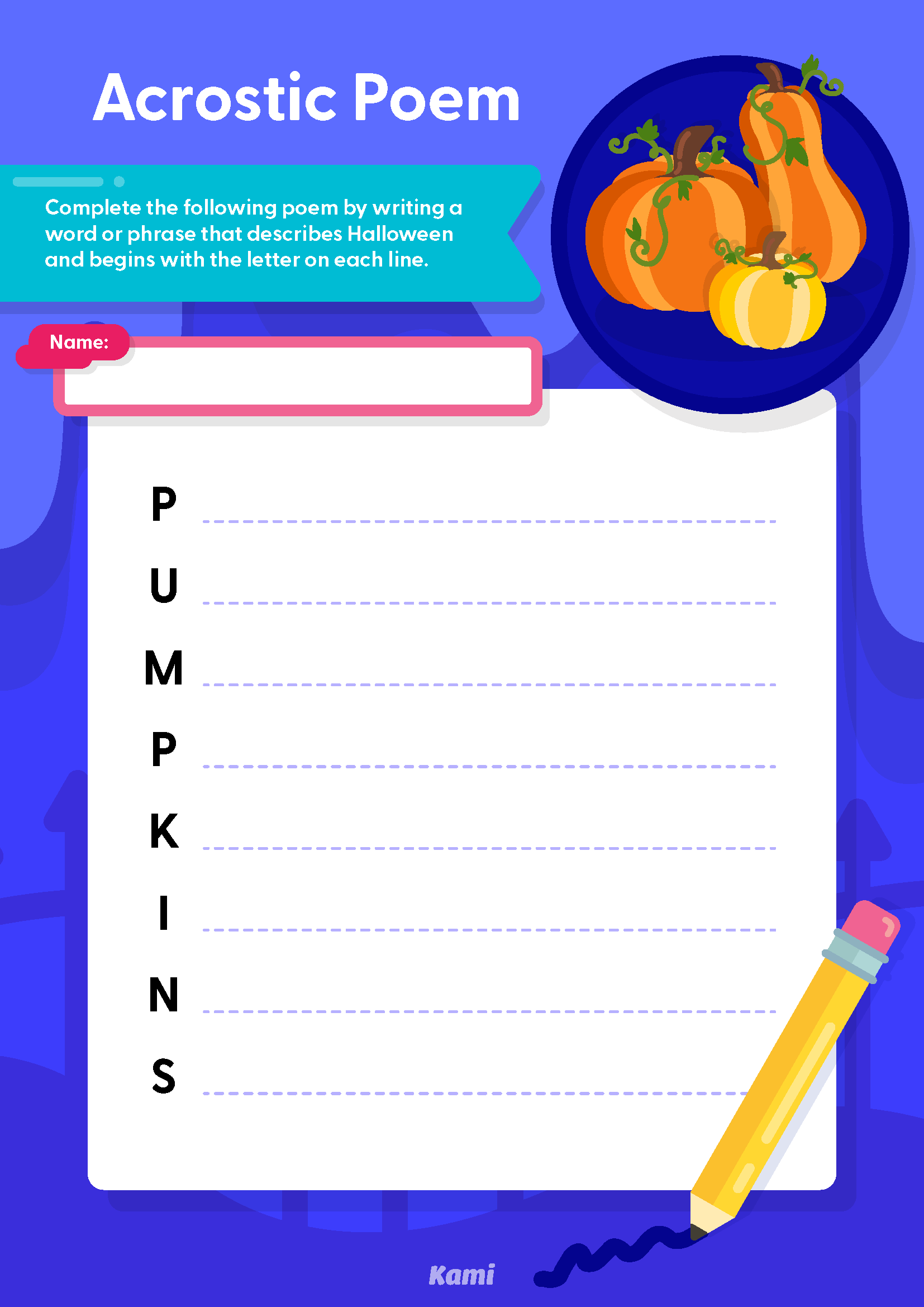 Halloween acrostic poem for teachers perfect for grades st nd rd th th english language arts and other classroom resources kami library