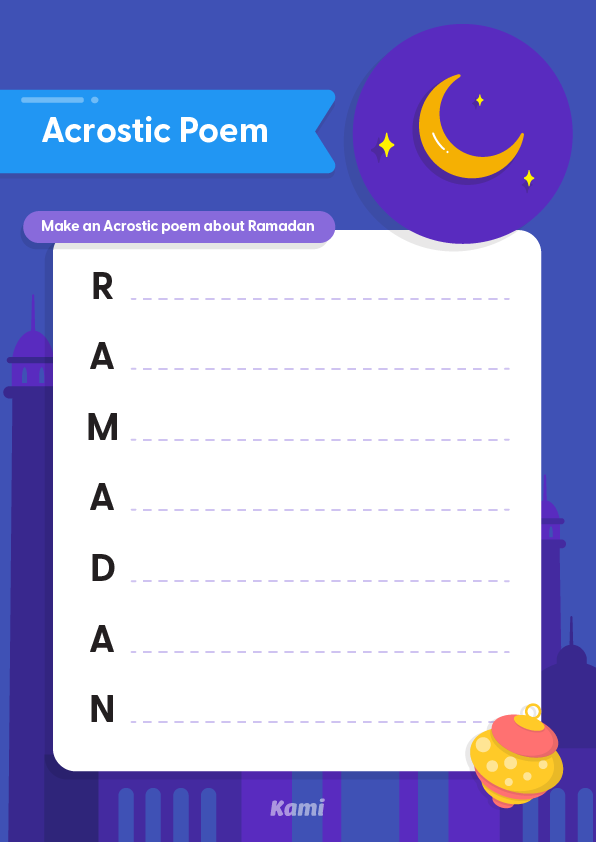 Ramadan acrostic poem for teachers perfect for grades st nd rd th th english language arts and other classroom resources kami library