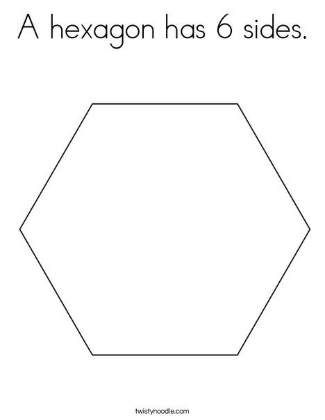 A hexagon has sides coloring page shape worksheets for preschool shapes preschool shape activities preschool