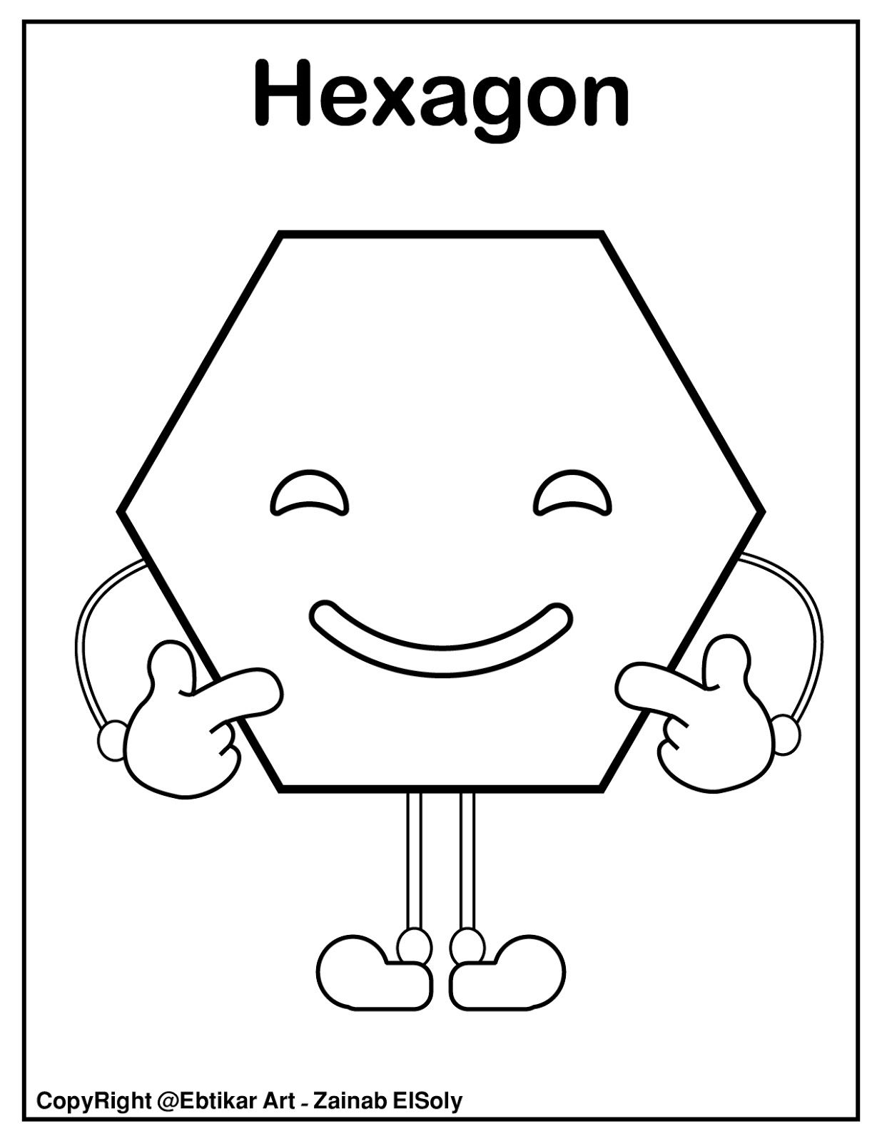 Hexagon shape coloring page shape coloring pages shapes preschool shapes for kids