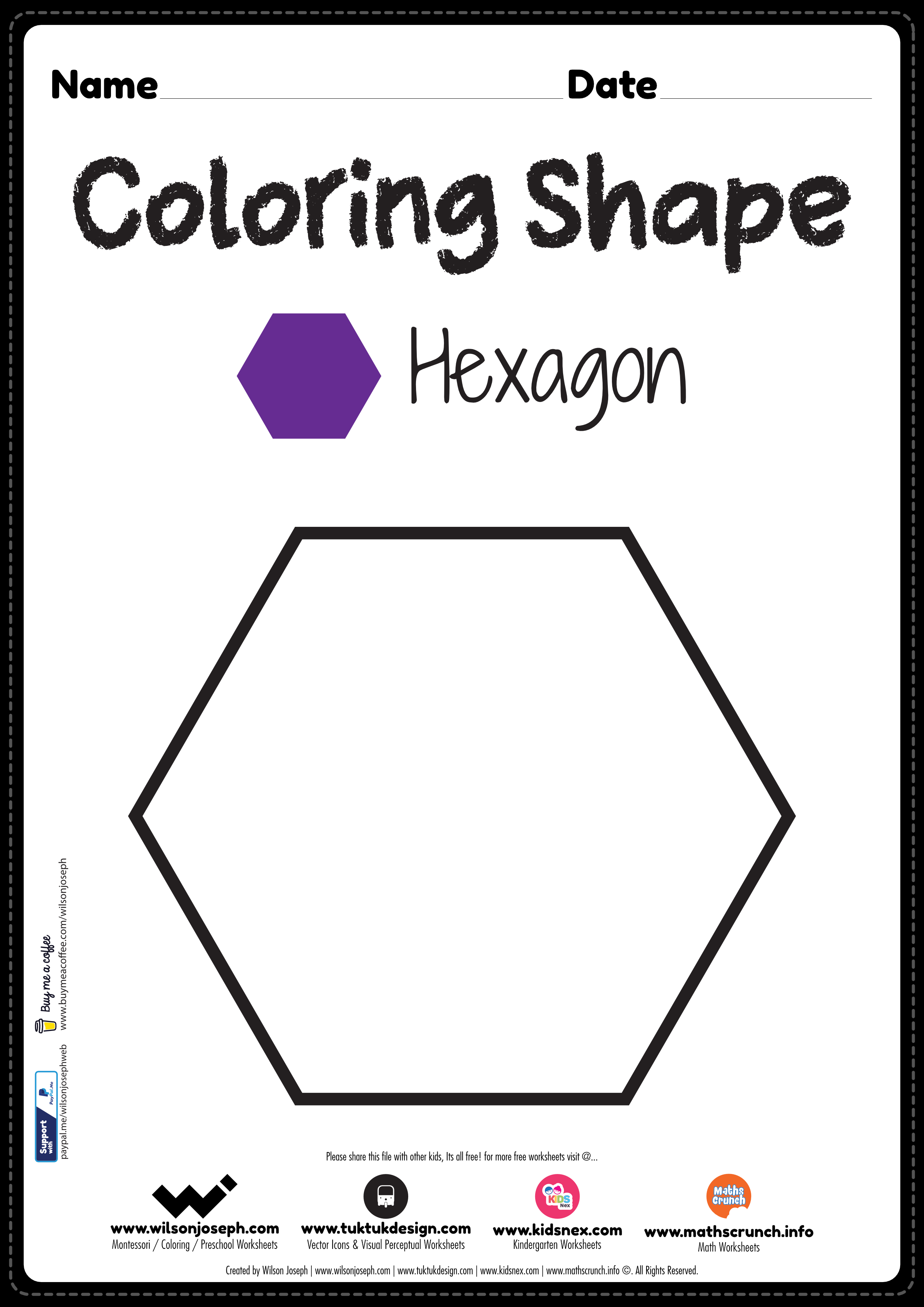 Hexagon coloring page