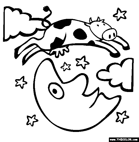 Hey diddle diddle online coloring page