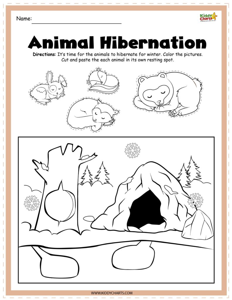 Hibernating animals activity sheets