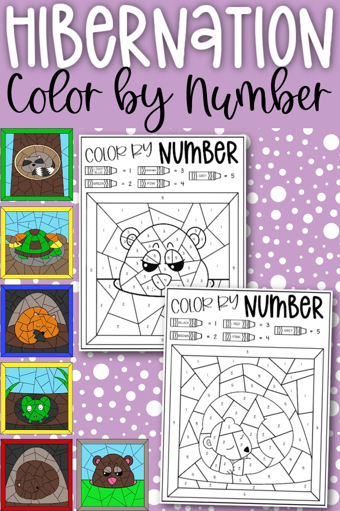 Hibernation color by number printable coloring pages