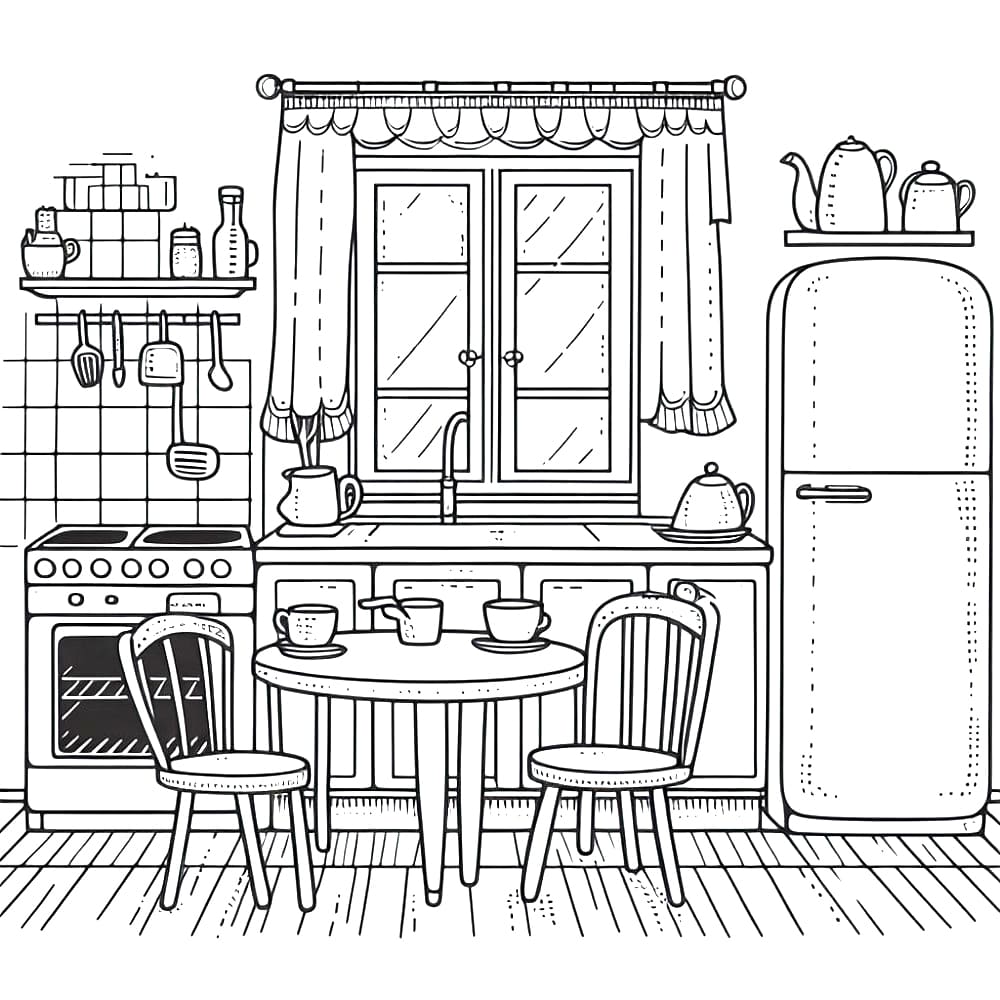 Kitchen coloring pages