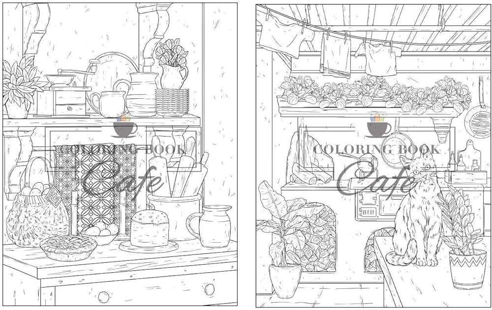 Country kitchens coloring book an adult coloring book featuring charming and rustic country kitchen interiors for stress relief and relaxation fe coloring book books