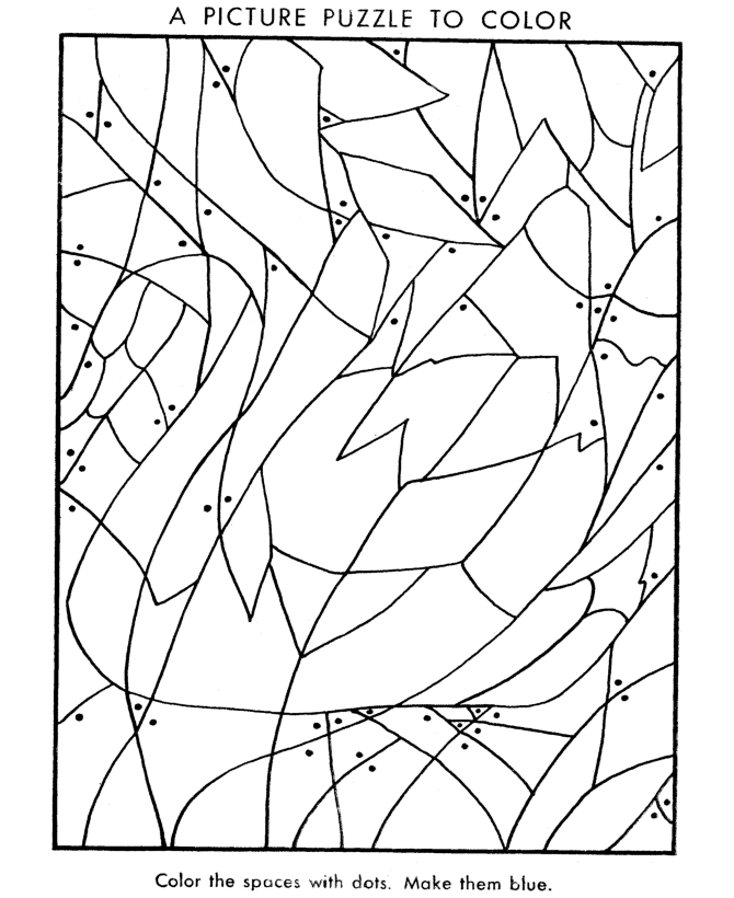 Hidden picture coloring page fill in the colors to find hidden swan coloring pages kids activity sheet