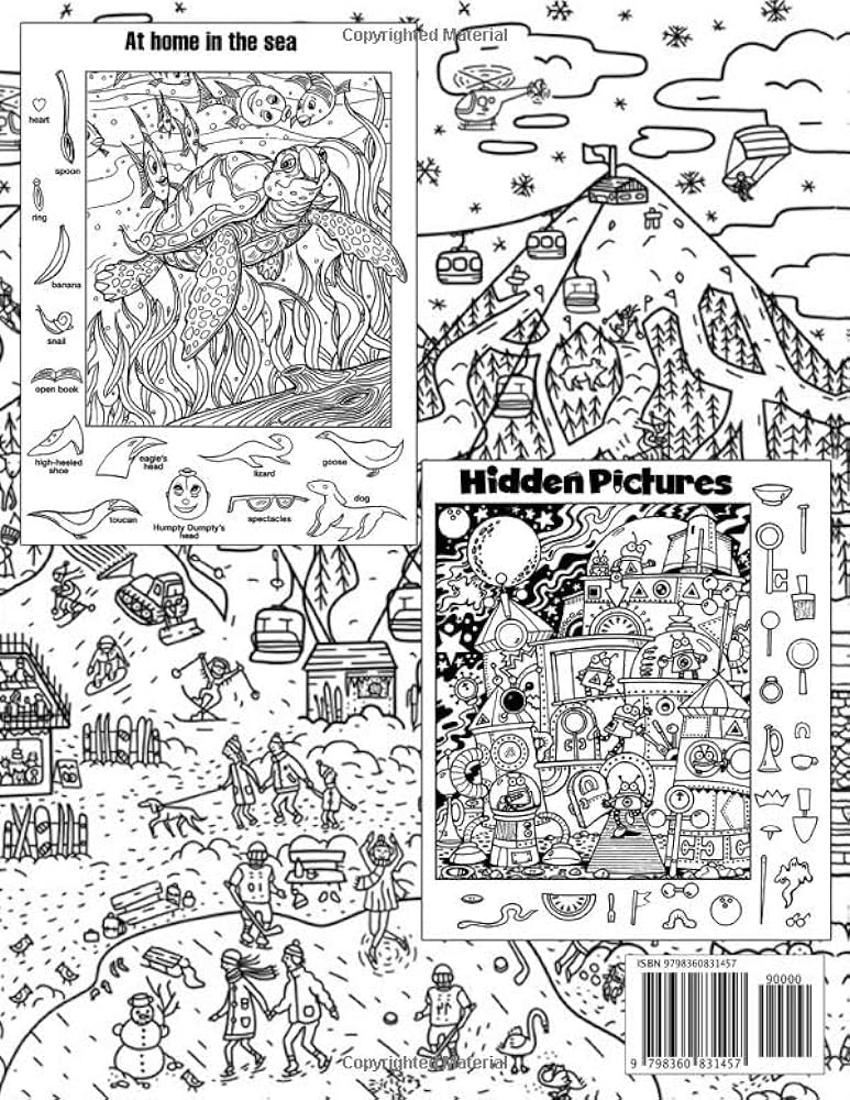 Hidden objects picture book for adults seek and find the hidden objects in the pictures coloring pages challenge activities for boys girls relaxation landaverde dre books